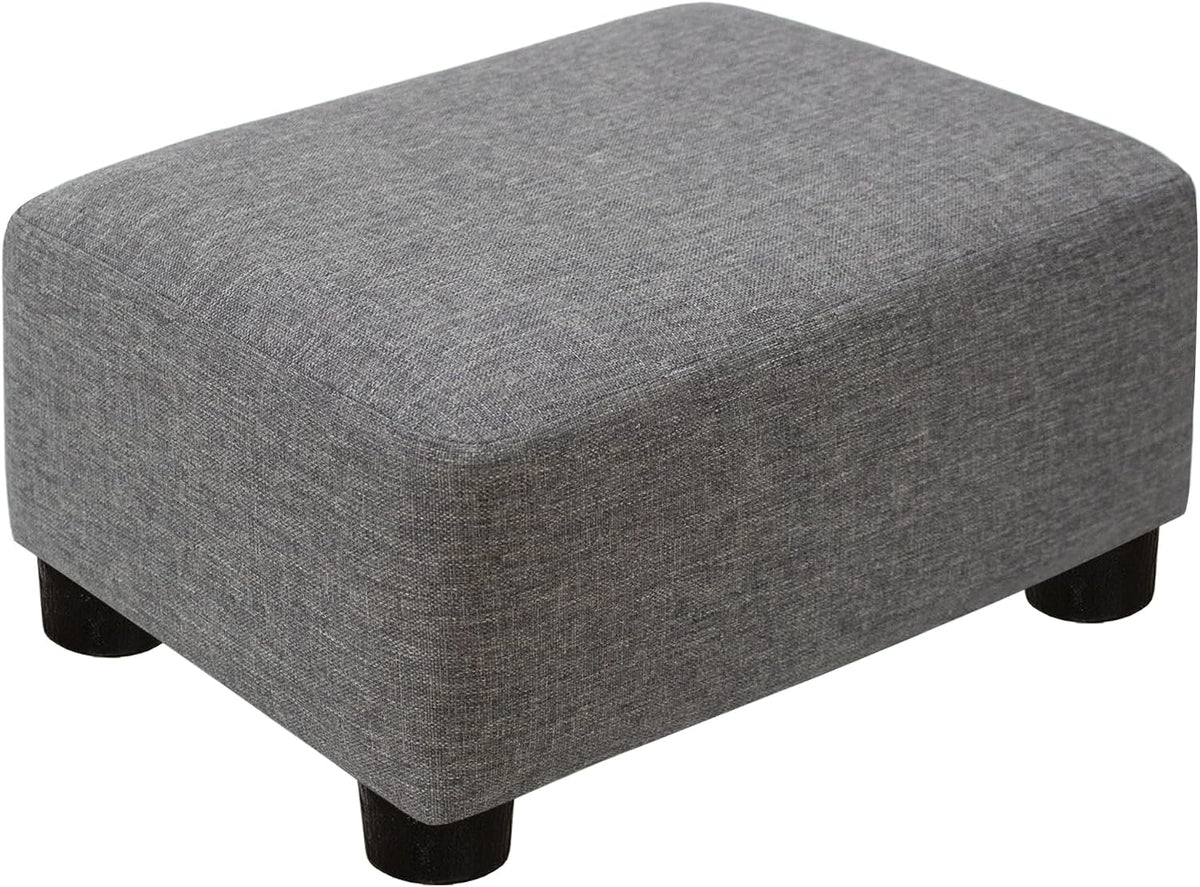 Small Foot Stool Ottoman Footstool with Legs Under Desk Footrest for Living Room Bedroom and Office, Soft Ivory White