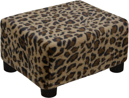 Small Foot Stool Ottoman Footstool with Legs Under Desk Footrest for Living Room Bedroom and Office, Soft Ivory White
