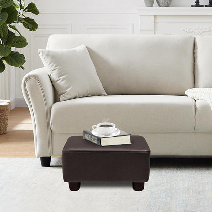 Small Foot Stool Ottoman Footstool with Legs Under Desk Footrest for Living Room Bedroom and Office, Soft Ivory White