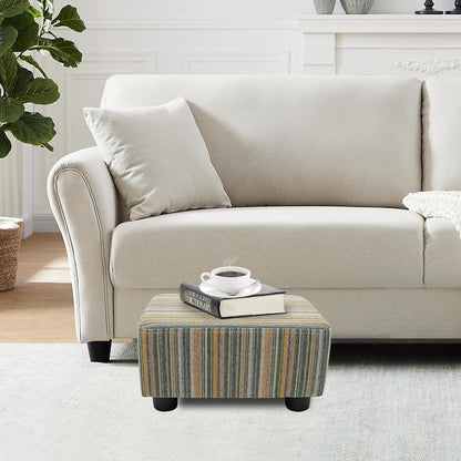 Small Foot Stool Ottoman Footstool with Legs Under Desk Footrest for Living Room Bedroom and Office, Soft Ivory White