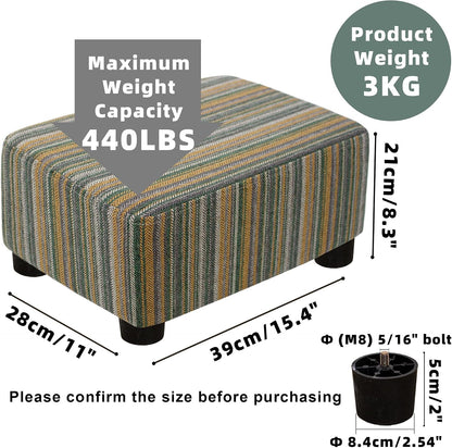 Small Foot Stool Ottoman Footstool with Legs Under Desk Footrest for Living Room Bedroom and Office, Soft Ivory White