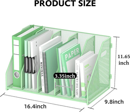 Binder Organizer, Magazine File Holder with 5 Vertical Rack, Black