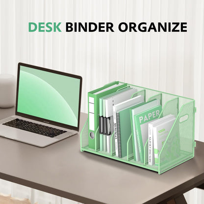 Binder Organizer, Magazine File Holder with 5 Vertical Rack, Black