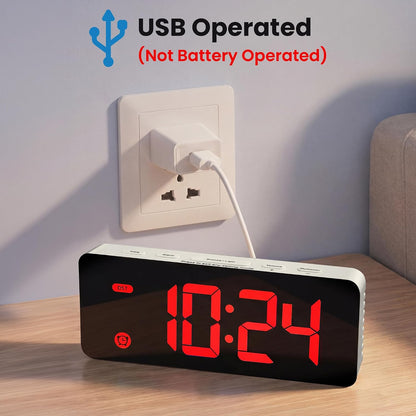 Alarm Clock for Kids -Digital Clock with 7 Color, 4 Dimmable Backlight & 3 Adjustable Volumes, 12/24 Hour, Snooze, Small Clocks for Classroom Bedroom