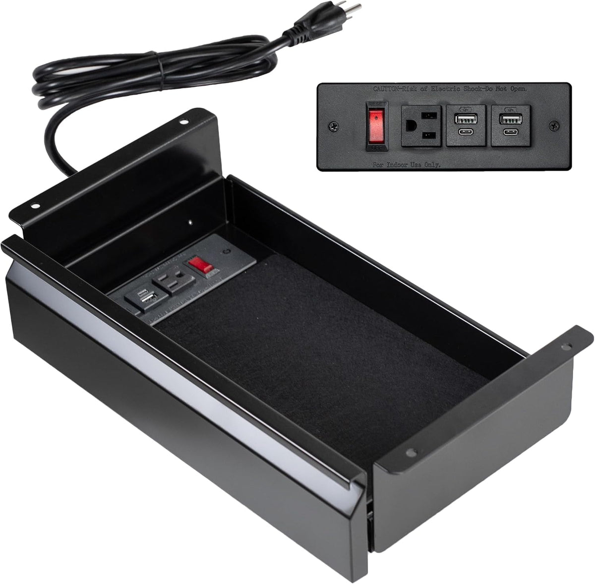 Black 16 x 9 inch Under Desk Slide Out Drawer, DESK-AC03A-B