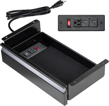 Black 16 x 9 inch Under Desk Slide Out Drawer, DESK-AC03A-B
