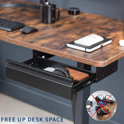 Black 16 x 9 inch Under Desk Slide Out Drawer, DESK-AC03A-B