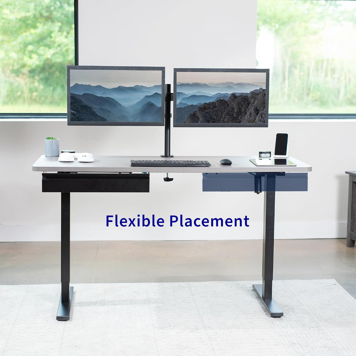 Black 16 x 9 inch Under Desk Slide Out Drawer, DESK-AC03A-B