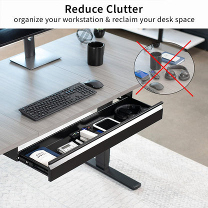 Black 16 x 9 inch Under Desk Slide Out Drawer, DESK-AC03A-B