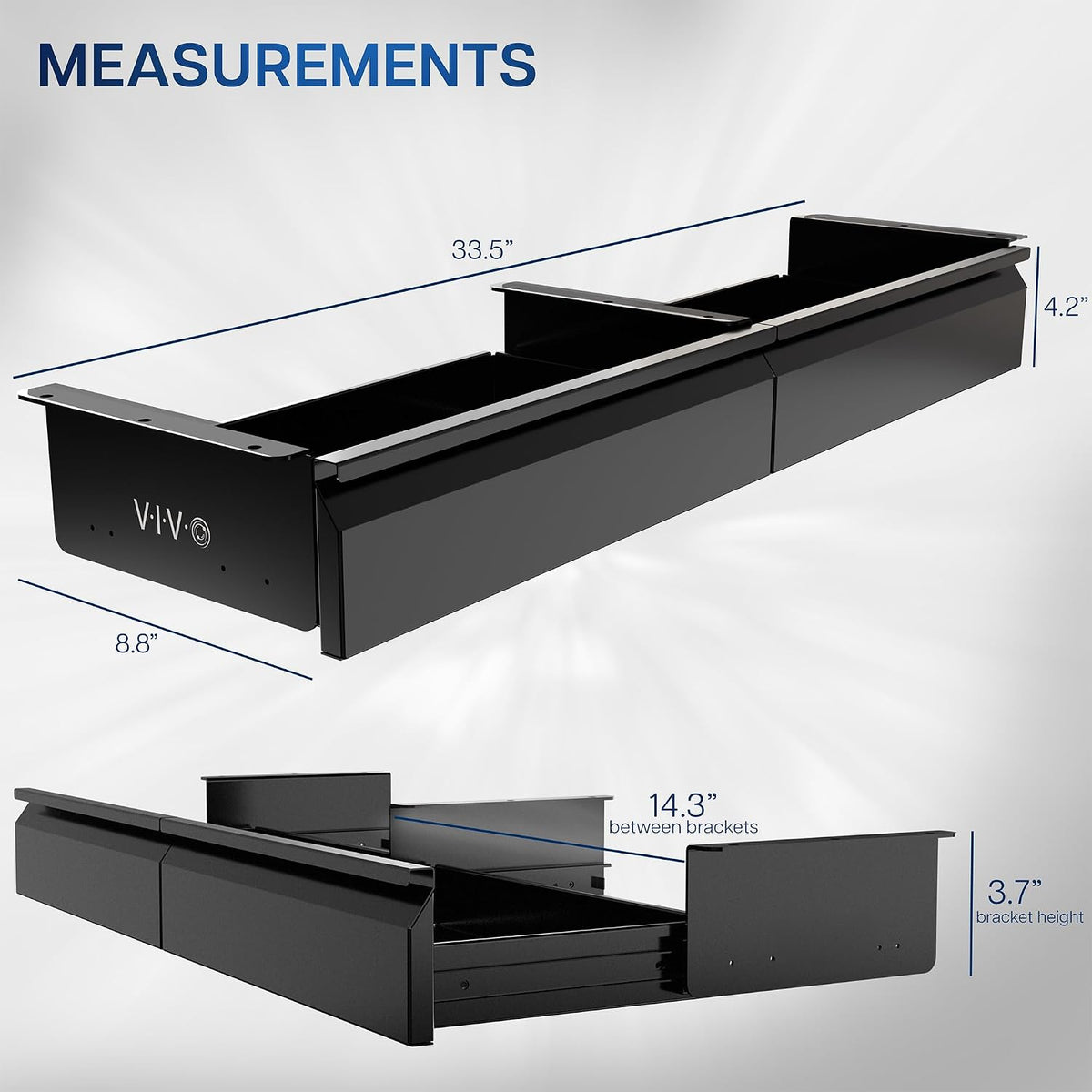 Black 16 x 9 inch Under Desk Slide Out Drawer, DESK-AC03A-B