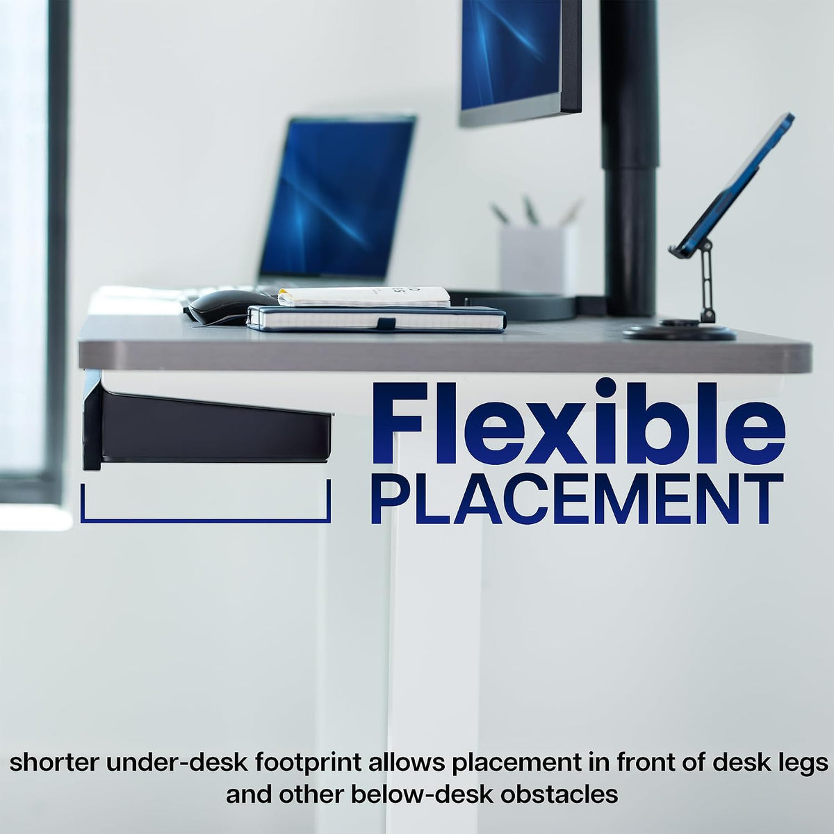 Black 16 x 9 inch Under Desk Slide Out Drawer, DESK-AC03A-B