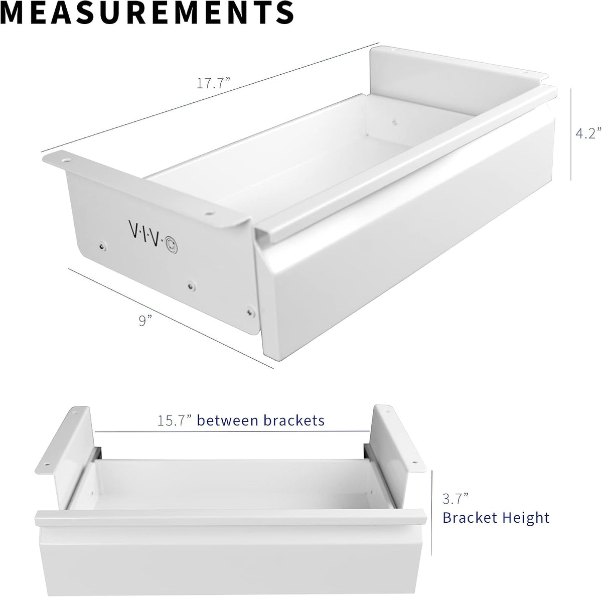 Black 16 x 9 inch Under Desk Slide Out Drawer, DESK-AC03A-B
