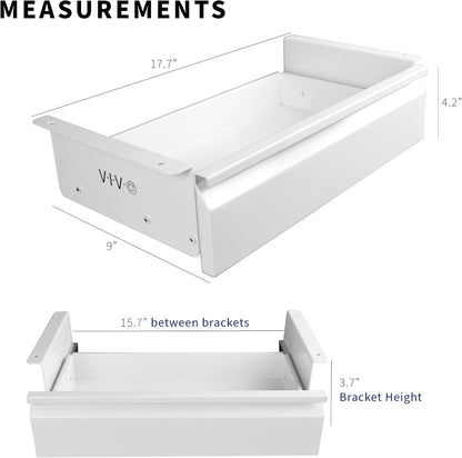 Black 16 x 9 inch Under Desk Slide Out Drawer, DESK-AC03A-B