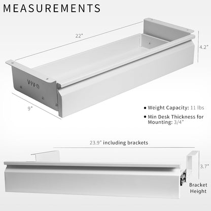 Black 16 x 9 inch Under Desk Slide Out Drawer, DESK-AC03A-B