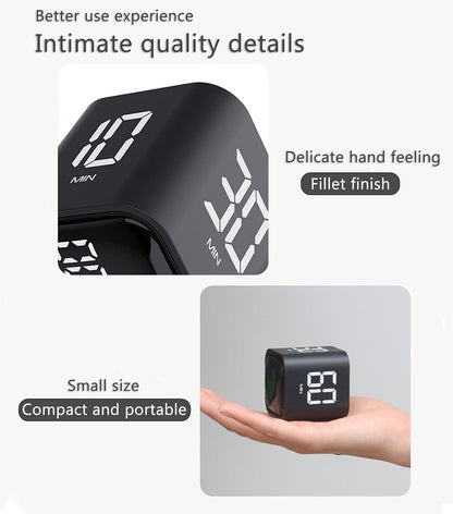 Digital Cube Pomodoro Timer Desk Rechargeable Productivity Timer 5/10/30/60min & Custom Countdown, Vibration & Adjustable Sound Alarm,for Task Work Kitchen ADHD Kids Studying (White)