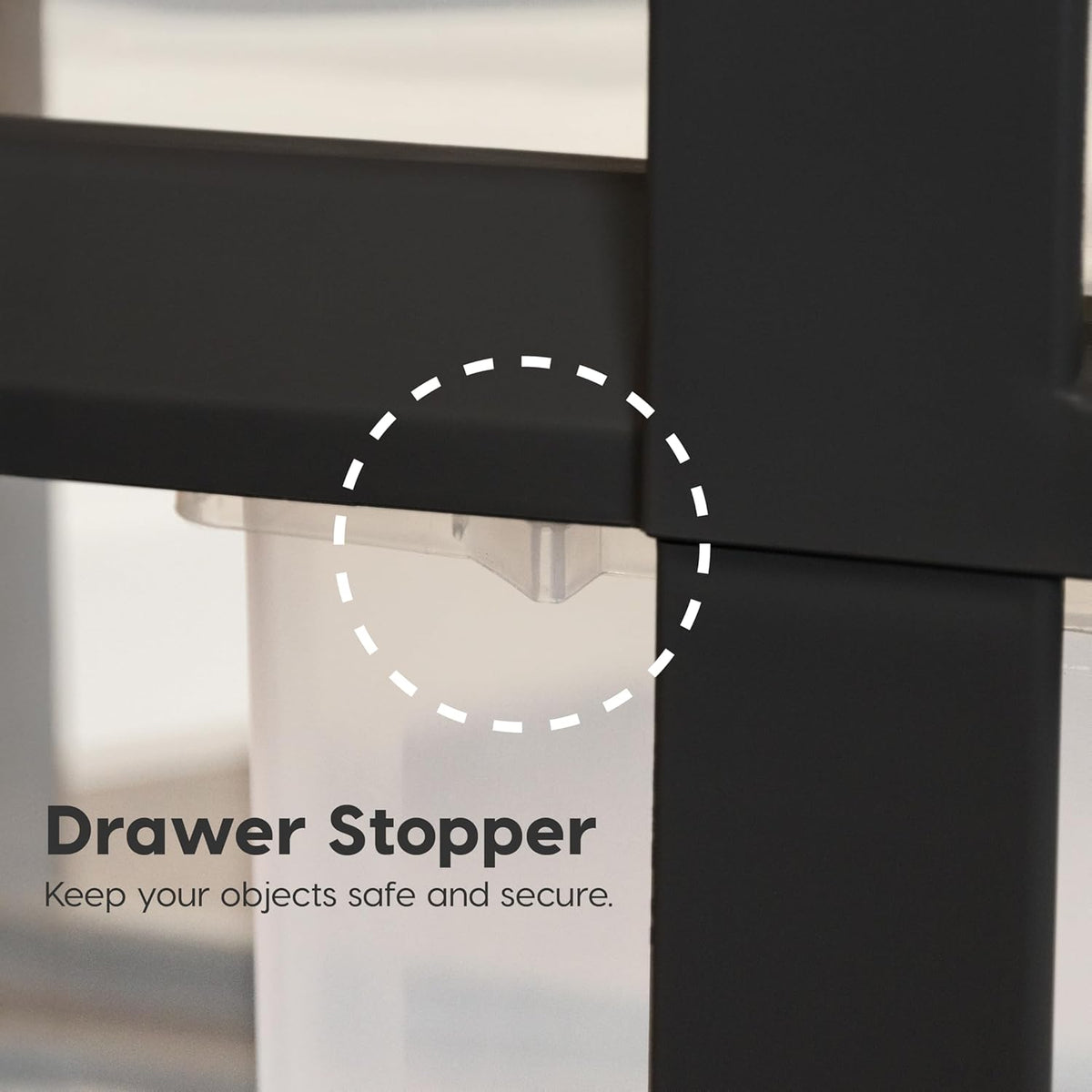 4-Drawer Rolling Storage Cart with Organizer Top, Black/Pearl