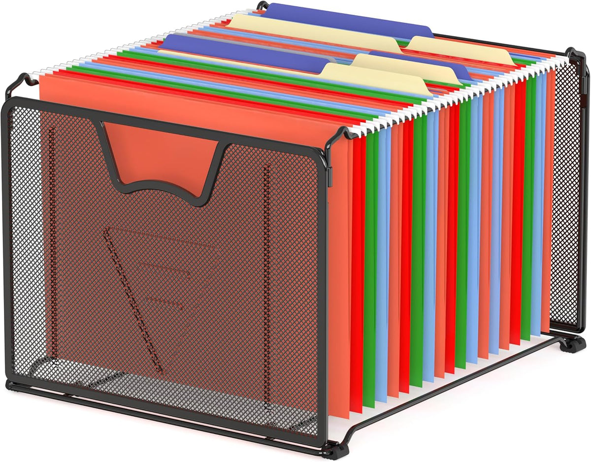Mesh Hanging File Folder Organizer, Black