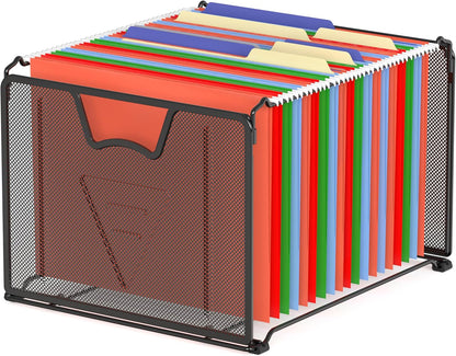Mesh Hanging File Folder Organizer, Black