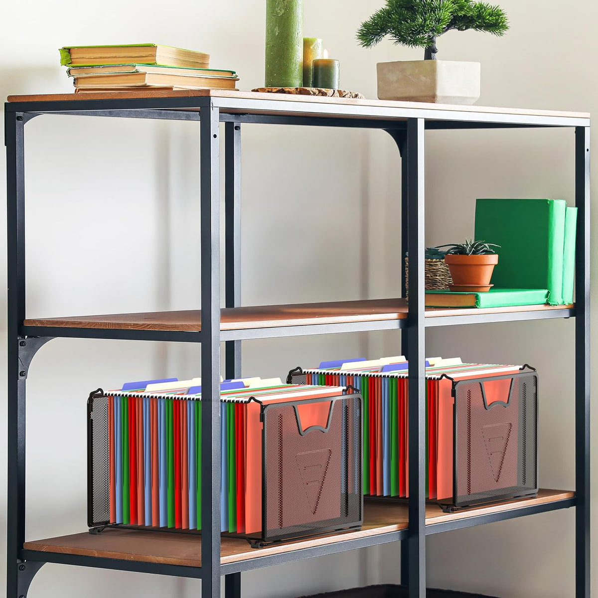Mesh Hanging File Folder Organizer, Black