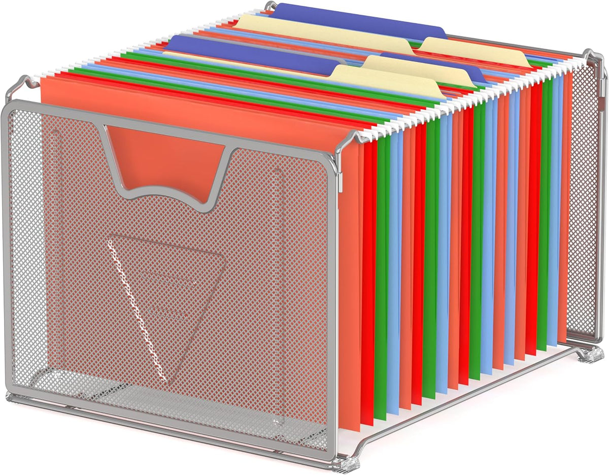 Mesh Hanging File Folder Organizer, Black