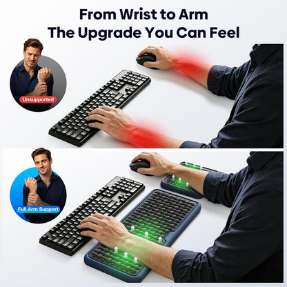 Ergonomic Wrist Rest for Keyboard and Mouse, Soft Memory Foam Keyboard Wrist Rest Set with Non-Slip Silicone Base, Easy Typing, Pain Relief, Comfort for Office, Work, Gaming (Classic Black)