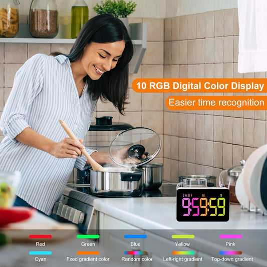 Kitchen Digital Timer, Count Down Up, Rechargeable, Vibration Mode