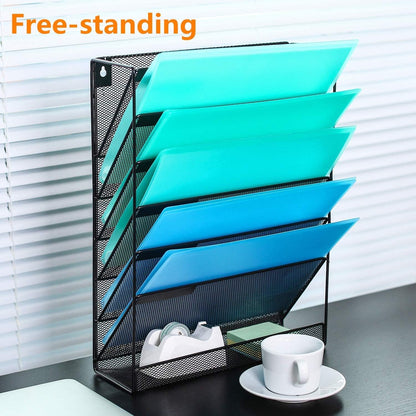 Delifox 7 Compartment Wall Mounted Hanging File Organizer for Office