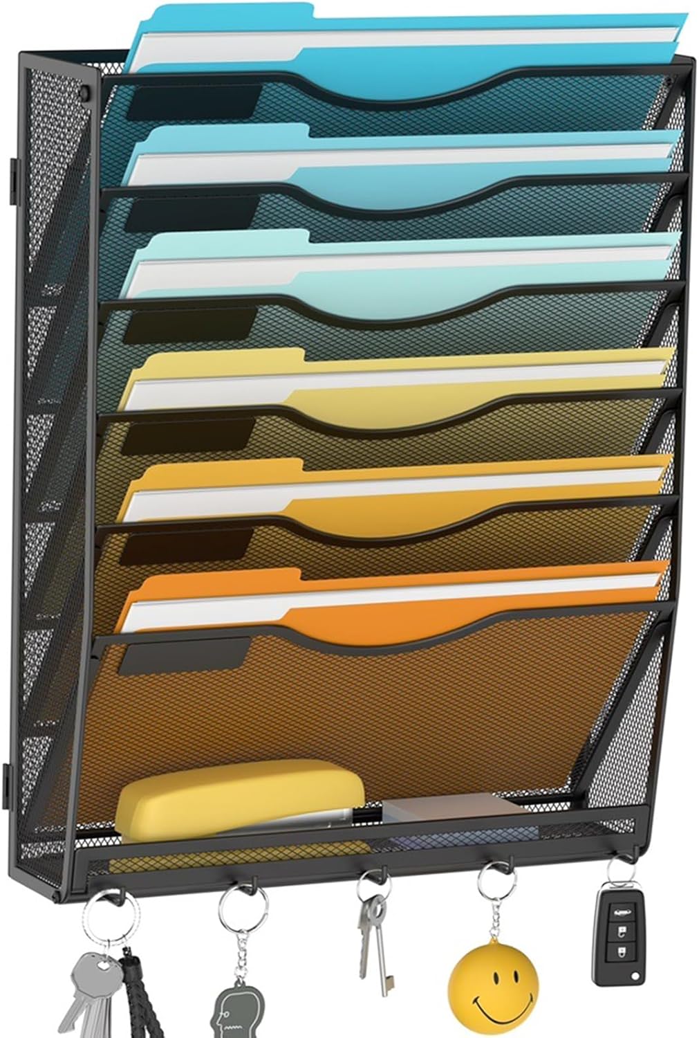 Delifox 7 Compartment Wall Mounted Hanging File Organizer for Office