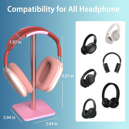 Headphone Stand - Headset Stand with Aluminum Hanger (Pink)