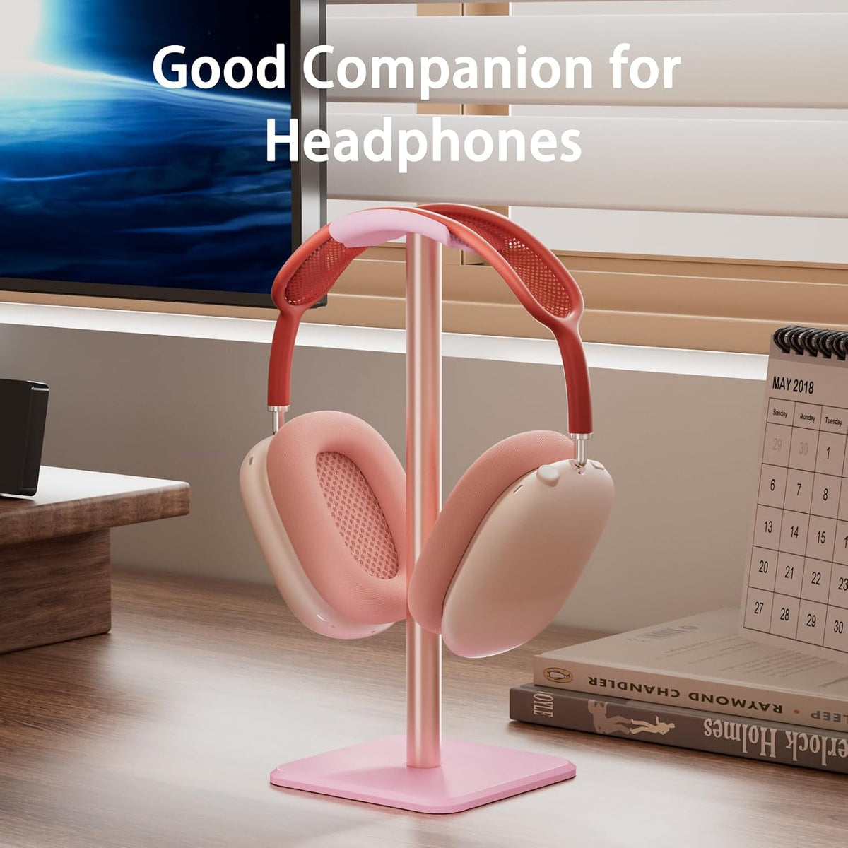 Headphone Stand - Headset Stand with Aluminum Hanger (Pink)