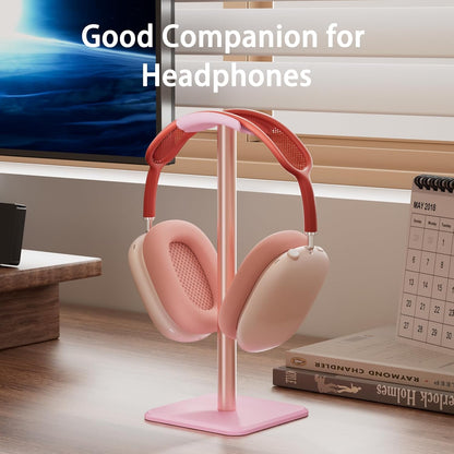 Headphone Stand - Headset Stand with Aluminum Hanger (Pink)