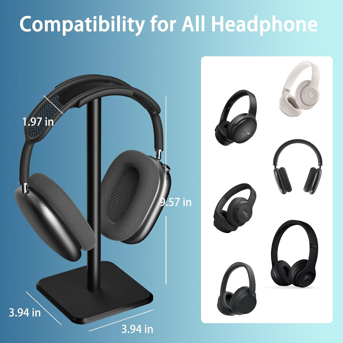 Headphone Stand - Headset Stand with Aluminum Hanger (Pink)