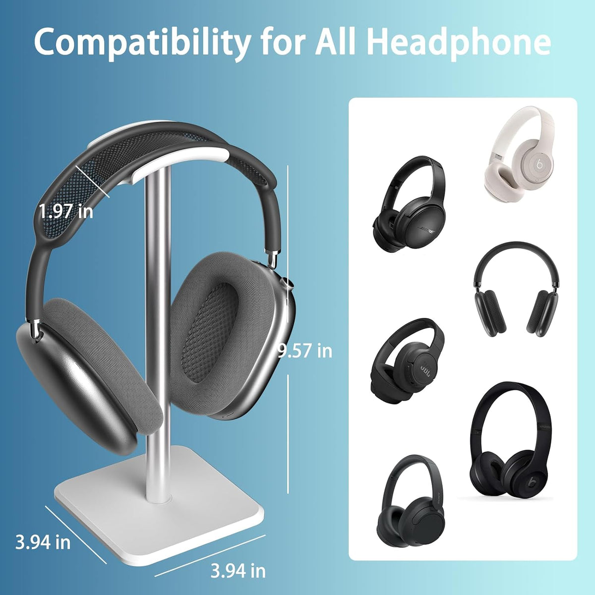 Headphone Stand - Headset Stand with Aluminum Hanger (Pink)