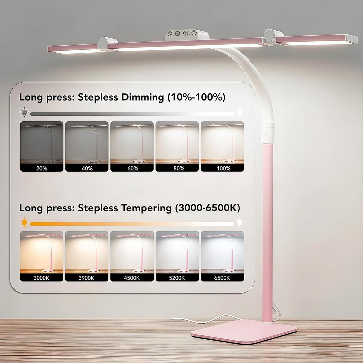 LED Desk Lamp for Home Office with Base, 28.2" Adjustable Gooseneck Swing Arm Ultra Bright Desk Light, Dimmable Architect Table lamp for Desktop Computer Light, Reading, Study, Workbench