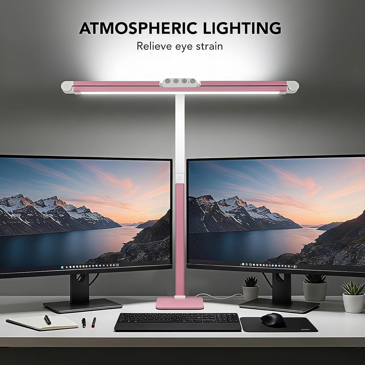 LED Desk Lamp for Home Office with Base, 28.2" Adjustable Gooseneck Swing Arm Ultra Bright Desk Light, Dimmable Architect Table lamp for Desktop Computer Light, Reading, Study, Workbench