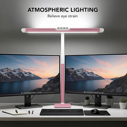 LED Desk Lamp for Home Office with Base, 28.2" Adjustable Gooseneck Swing Arm Ultra Bright Desk Light, Dimmable Architect Table lamp for Desktop Computer Light, Reading, Study, Workbench