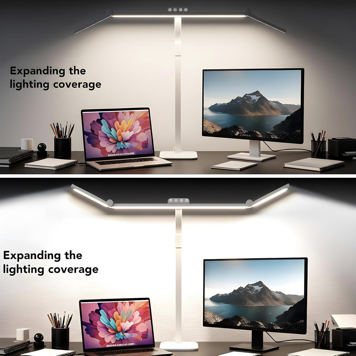 LED Desk Lamp for Home Office with Base, 28.2" Adjustable Gooseneck Swing Arm Ultra Bright Desk Light, Dimmable Architect Table lamp for Desktop Computer Light, Reading, Study, Workbench