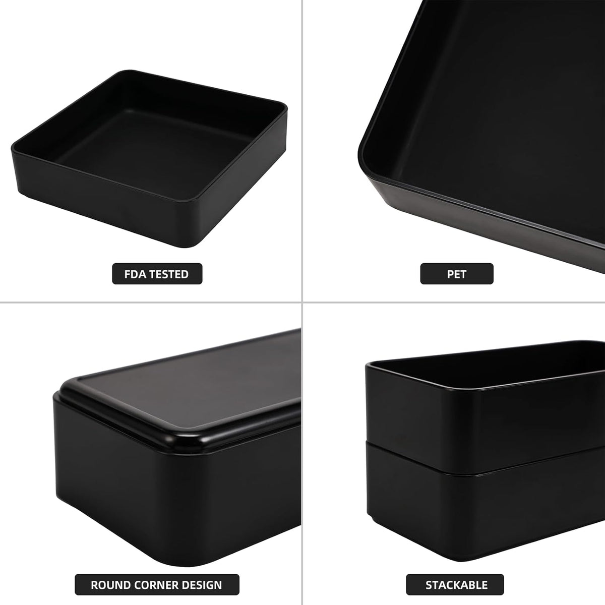 11-Piece Stackable Drawer Organizer Set, Multi-size Desk Drawer Organizer Trays Vanity Storage Bins for Storing Makeup, Stationery, Utensils in Bathroom Dresser, Office and Kitchen