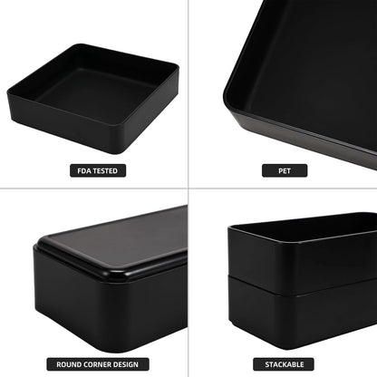 11-Piece Stackable Drawer Organizer Set, Multi-size Desk Drawer Organizer Trays Vanity Storage Bins for Storing Makeup, Stationery, Utensils in Bathroom Dresser, Office and Kitchen