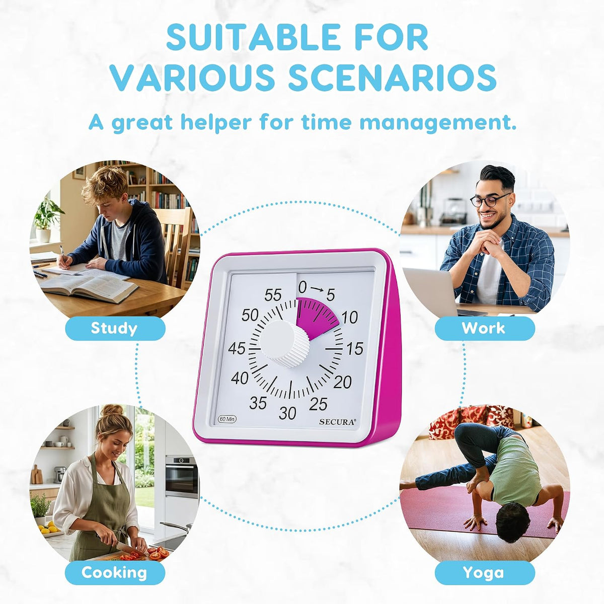 Visual Timer for Kids, 60 Minute Classroom Countdown Timer for Study