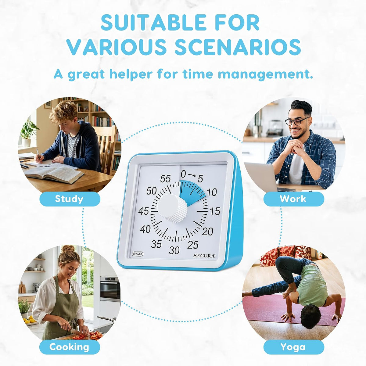 Visual Timer for Kids, 60 Minute Classroom Countdown Timer for Study