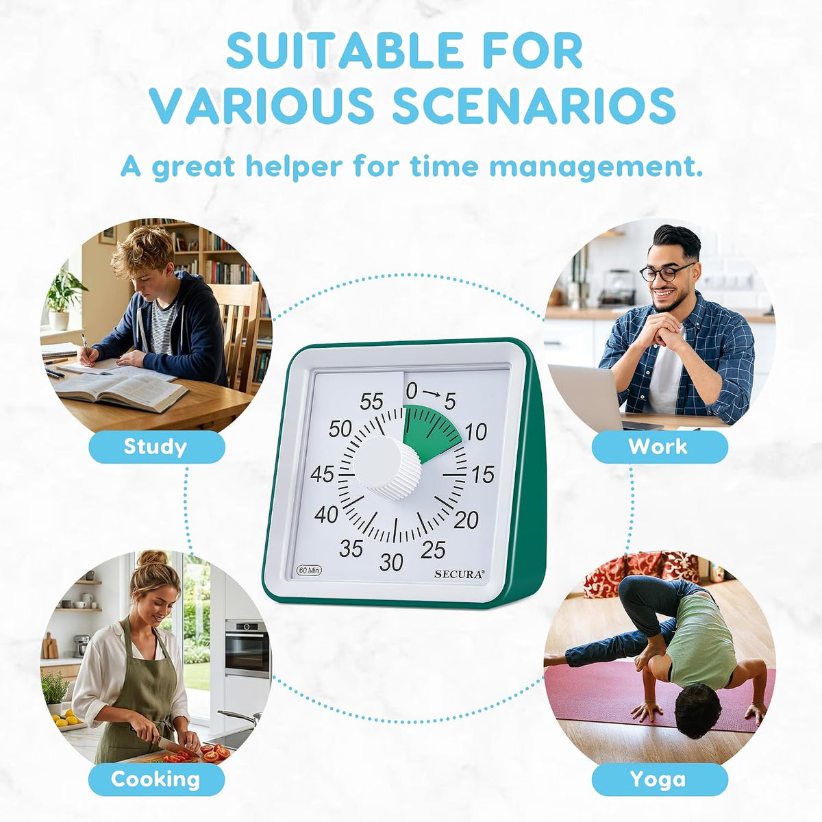 Visual Timer for Kids, 60 Minute Classroom Countdown Timer for Study