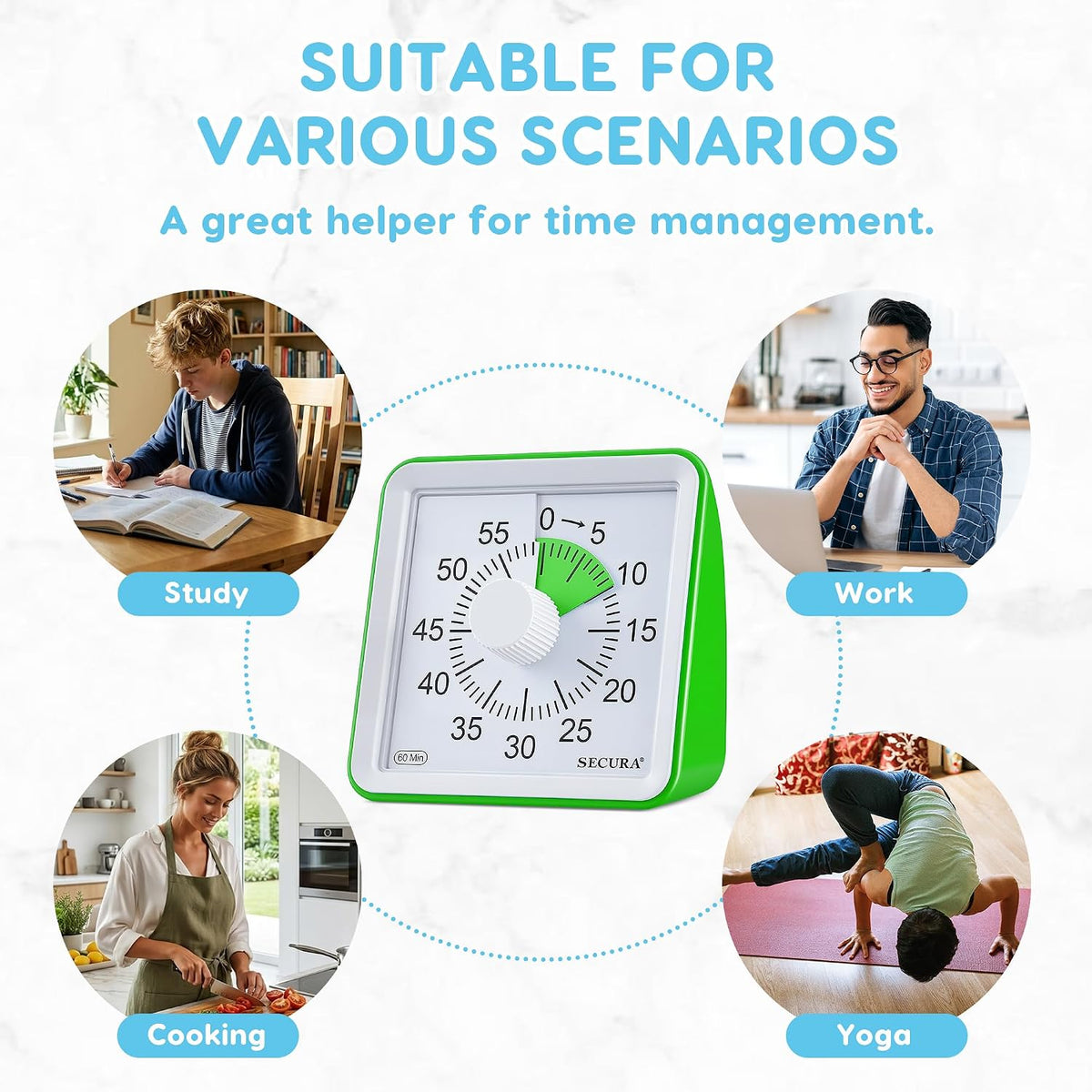 Visual Timer for Kids, 60 Minute Classroom Countdown Timer for Study