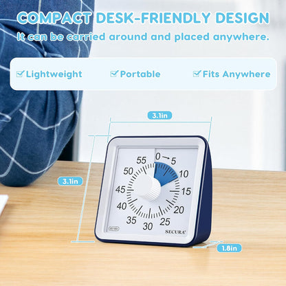 Visual Timer for Kids, 60 Minute Classroom Countdown Timer for Study
