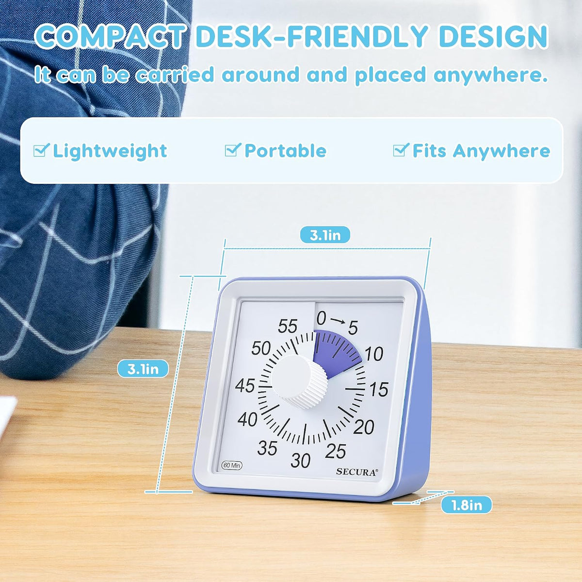 Visual Timer for Kids, 60 Minute Classroom Countdown Timer for Study