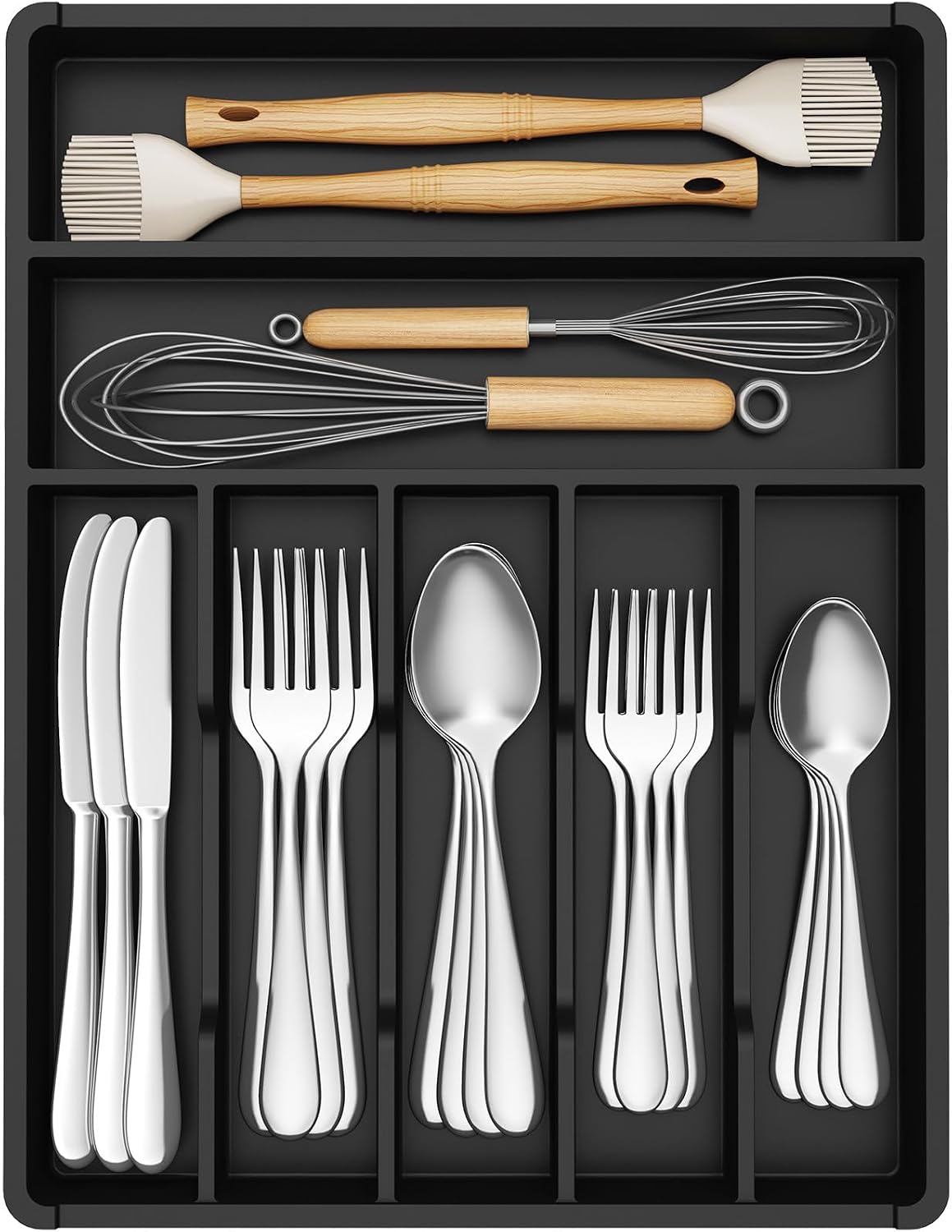 Silverware Drawer Organizer Tray, Cutlery Storage for Kitchen