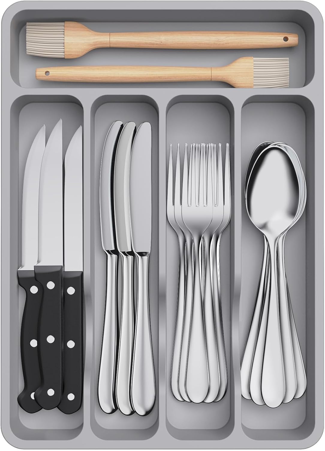 Silverware Drawer Organizer Tray, Cutlery Storage for Kitchen