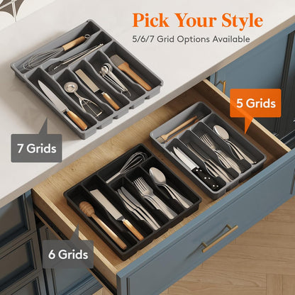 Silverware Drawer Organizer Tray, Cutlery Storage for Kitchen