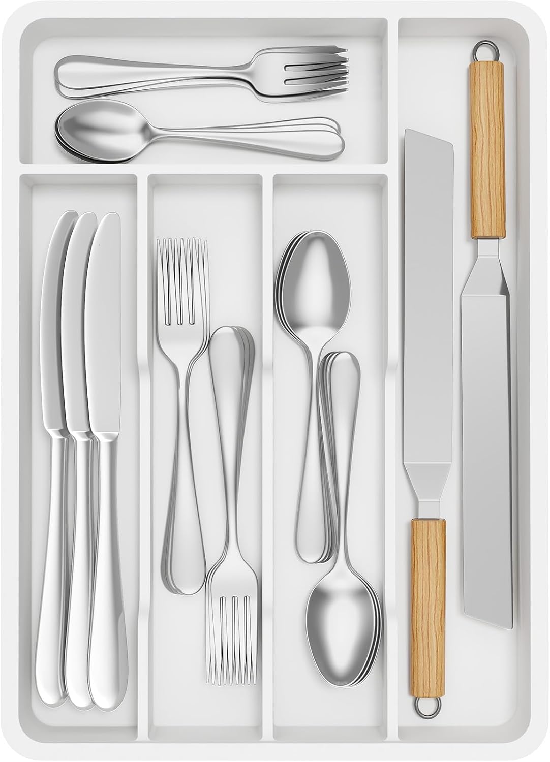Silverware Drawer Organizer Tray, Cutlery Storage for Kitchen