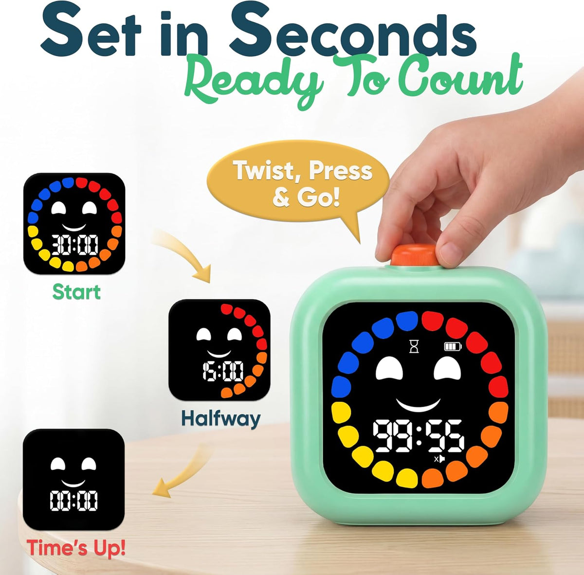 Digital Visual Timer for Kids - Calmer Routines & Transitions